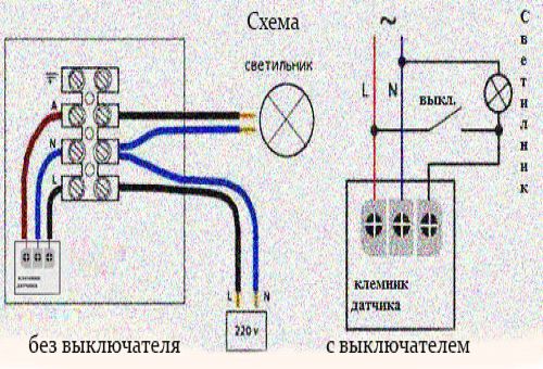 Прожектор с датчиком движения - инструкция по подключению